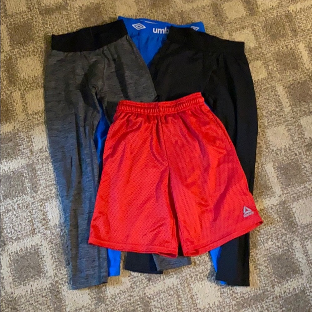 3 Kids Compression Pants, 1 paid of shorts